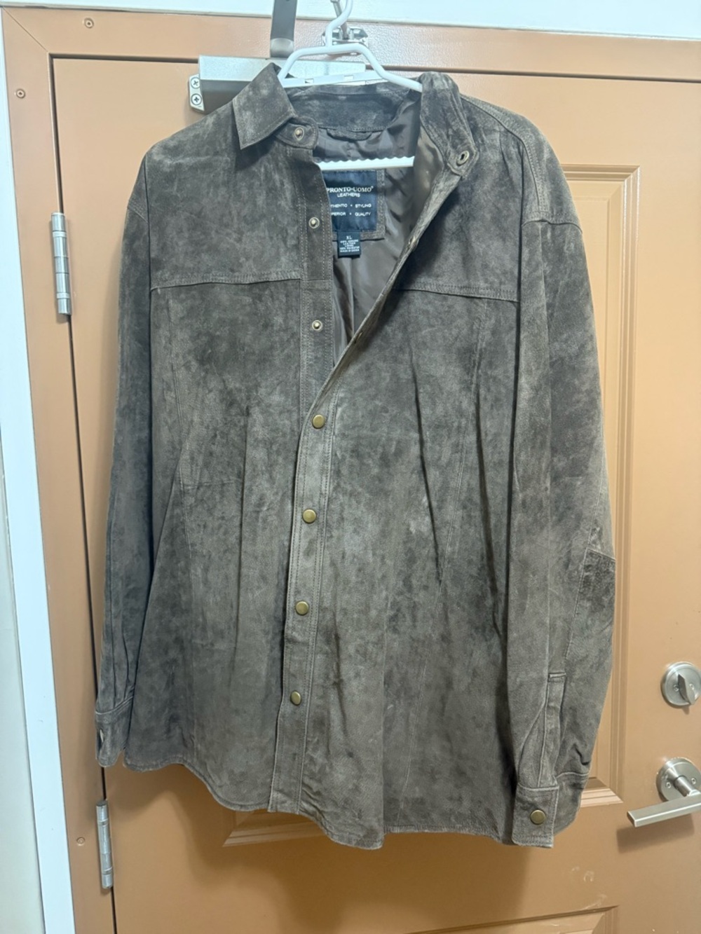 Pronto Uomo Leather Botton Down Jacket